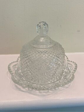 Vintage AVON 2 Piece Fostoria Glass Butter Dish with Dome Lid